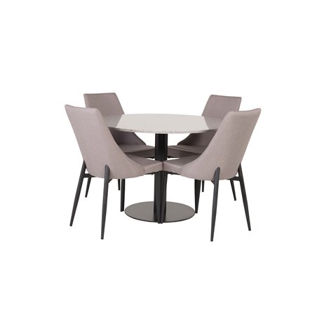 Razzia Dining Table ø106cm - Grey / Black, Leone 2 Dining Chair - Grey / Black_4