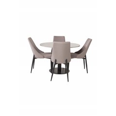 Razzia Dining Table ø106cm - Grey / Black, Leone 2 Dining Chair - Grey / Black_4