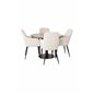 Razzia Dining Table ø106cm - Grey / Black, Comfort Dining Chair - Beige / Black_4