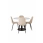 Razzia ruokapöytä ø106cm - valkoinen / musta, Polar ruokapöydän tuoli - mustat jalat / beige Velvet (korvaa 19902-880) _4