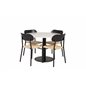 Razzia Dining Table ø106cm - White / Black, Polly Dining Chair - Nature / Black_4