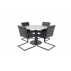 Razzia Dining Table ø106cm - Grey / Black, Art Armchair - Black / Black_4