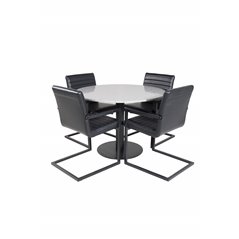 Razzia Dining Table ø106cm - Grey / Black, Art Armchair - Black / Black_4