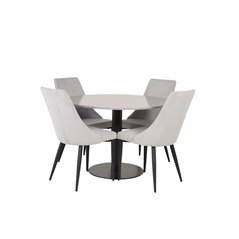 Razzia Dining Table ø106cm - Grey / Black, Leone Dining Chair - Grey / Black_4