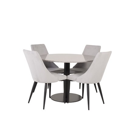 Razzia Dining Table ø106cm - Grey / Black, Leone Dining Chair - Grey / Black_4