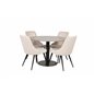 Razzia Dining Table ø106cm - Grey / Black, Velvet Deluxe Dining Chair - Beige / Black_4