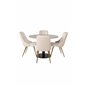 Razzia Dining Table ø106cm - Grey / Black, Velvet Deluxe Dining Chair - Beige / Brass_4