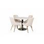 Razzia Dining Table ø106cm - White / Black, Velvet Deluxe Dining Chair - Beige / Brass_4