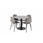 Razzia Dining Table ø106cm - Grey / Black, Arctic Dining Chair - Black Legs - Khaki Plastic_4