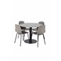 Razzia Spisebord ø106cm - Grå / Sort, Arctic Dining Chair - Sorte Ben - Khaki Pla stic_4