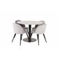 Razzia Dining Table ø106cm - Grey / Black, Velvet Dining Chair - Light Grey / Black_4