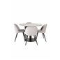 Razzia Dining Table ø106cm - Grey / Black, Velvet Dining Chair - Light Grey / Black_4