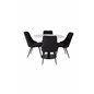 Razzia Dining Table ø106cm - White / Black, Velvet Deluxe Dining Chair - Black / Black_4