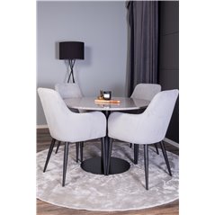 Razzia Dining Table ø106cm - Grey / Black, Comfort Dining Chair - Grey / Black _4