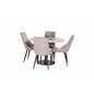 Razzia Dining Table ø106cm - Grey / Black, Leone Dining Chair - Pink / Black_4