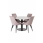 Razzia Dining Table ø106cm - Grey / Black, Leone Dining Chair - Pink / Black_4