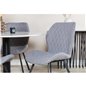 Estelle Round Dining Table ø106 H75 - White / Black, Gemma Dining Chair - Black Legs - Grey Fabric_4