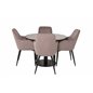 Razzia Dining Table ø106cm - Grey / Black, Comfort Dining Chair - Pink / Black_4