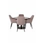 Razzia Dining Table ø106cm - Grey / Black, Comfort Dining Chair - Pink / Black_4