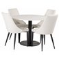 Razzia Dining Table ø106cm - White / Black, Leone Dining Chair - Beige / Black_4