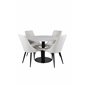 Razzia Dining Table ø106cm - White / Black, Leone Dining Chair - Beige / Black_4