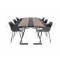 Jakarta Dining Table , 200*90*H75 - Dark Teak / Black, Comfort Plastic Dining Chair - Black Legs -Black Plastic_6