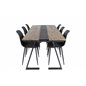 Jakarta Dining Table , 200*90*H75 - Dark Teak / Black, Polar Plastic Dining Chair - Black Legs / Black Plastic_6