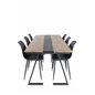 Jakarta Dining Table , 200*90*H75 - Dark Teak / Black, Polar Plastic Dining Chair - Black Legs / Black Plastic_6