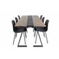 Jakarta Spisebord, 200 * 90 * H75 - Mørk Teak / Sort, Arctic Dining Chair - Sorte Ben - Sort Pla stic_6