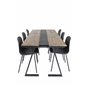 Jakarta Dining Table , 200*90*H75 - Dark Teak / Black, Arctic Dining Chair - Black Legs - Black Plastic_6