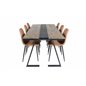 Jakarta Dining Table , 200*90*H75 - Dark Teak / Black, Polar Dining Chair - Brown / Black _6