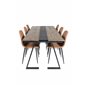 Jakarta Dining Table , 200*90*H75 - Dark Teak / Black, Polar Dining Chair - Brown / Black _6