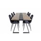 Jakarta Dining Table , 200*90*H75 - Dark Teak / Black, Polar Dining Chair - Black legs / Black Velvet (ersätter 19902-888)_6