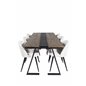 Jakarta Dining Table , 200*90*H75 - Dark Teak / Black, Velvet Dining Chair Corduroy - Beige / Black_6