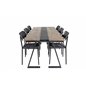 Jakarta Dining Table , 200*90*H75 - Dark Teak / Black, Polly Dining Chair - Black / Black_6