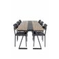 Jakarta Dining Table , 200*90*H75 - Dark Teak / Black, Polly Dining Chair - Black / Black_6