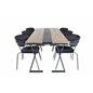 Jakarta Dining Table , 200*90*H75 - Dark Teak / Black, Arrow armchair - Black Legs - Black Velvet_6