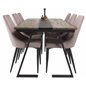 Jakarta Dining Table , 200*90*H75 - Dark Teak / Black, Leone Dining Chair - Pink / Black_6