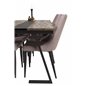 Jakarta Dining Table , 200*90*H75 - Dark Teak / Black, Leone Dining Chair - Pink / Black_6