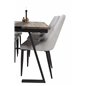 Jakarta Dining Table , 200*90*H75 - Dark Teak / Black, Leone Dining Chair - Grey / Black_6
