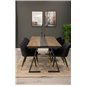 Jakarta Dining Table , 200*90*H75 - Dark Teak / Black, Velvet Dining Chair Brass - Black / Black_6