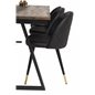 Jakarta Dining Table , 200*90*H75 - Dark Teak / Black, Velvet Dining Chair w, Stiches - PU - Black / Black_6