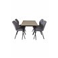 Silar Extention Table  - "Wood Look"  Melamine / Black Legs, Gemma  Dining Chair - Black Legs - Grey Fabric_4