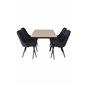 Silar Extention Table  - "Wood Look"  Melamine / Black Legs, Velvet Deluxe Dining Chair - Black Legs - Black Fabric_4