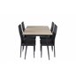 Silar Extention Table  - "Wood Look"  Melamine / Black Legs, Slim High Back Dining Chair - Black Legs - Black PU_4