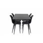 Silar Extention Table  - Black Melamine / Black Legs, Polar Plastic Dining Chair - Black Legs / Black Plastic_4