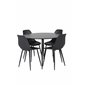 Silar Dining Table - Round 100 cm - Black Melamine / Black Legs, Polar Plastic Dining Chair - Black Legs / Black Plastic_4