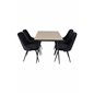 Silar Extention Table - "Wood Look" Melamine / Black Legs, Velvet Deluxe Dining Chair - Black / Black_4