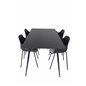 Silar Dining Table - 180 cm - Black Melamine / Black Legs, Comfort Plastic Dining Chair - Black Legs -Black Plastic_4