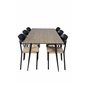 Silar Dining Table - 180 cm - "Wood Look" Melamine / Black Legs, Polly Dining Chair - Nature / Black_6